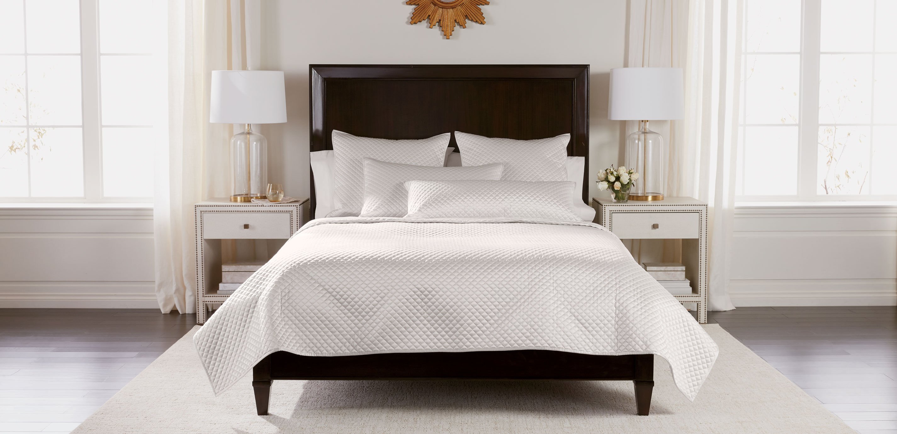 Salena Quilted Coverlet and Shams, Pearl
