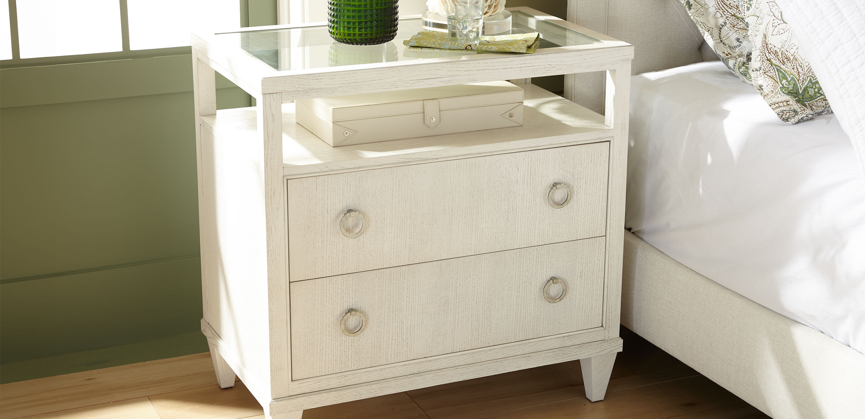 Heston Oak Glass-Top Night Table_8