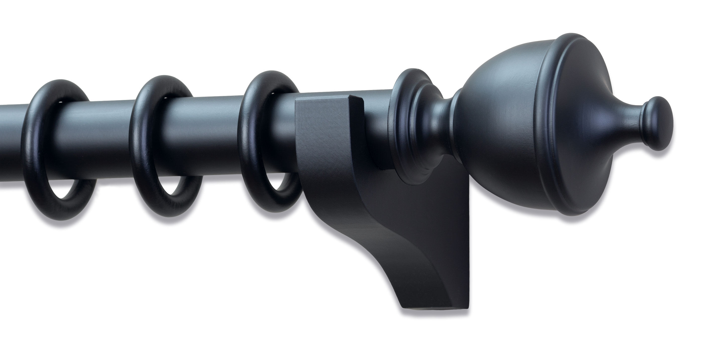 Painted Wood Drapery Hardware Set with Urn Finial