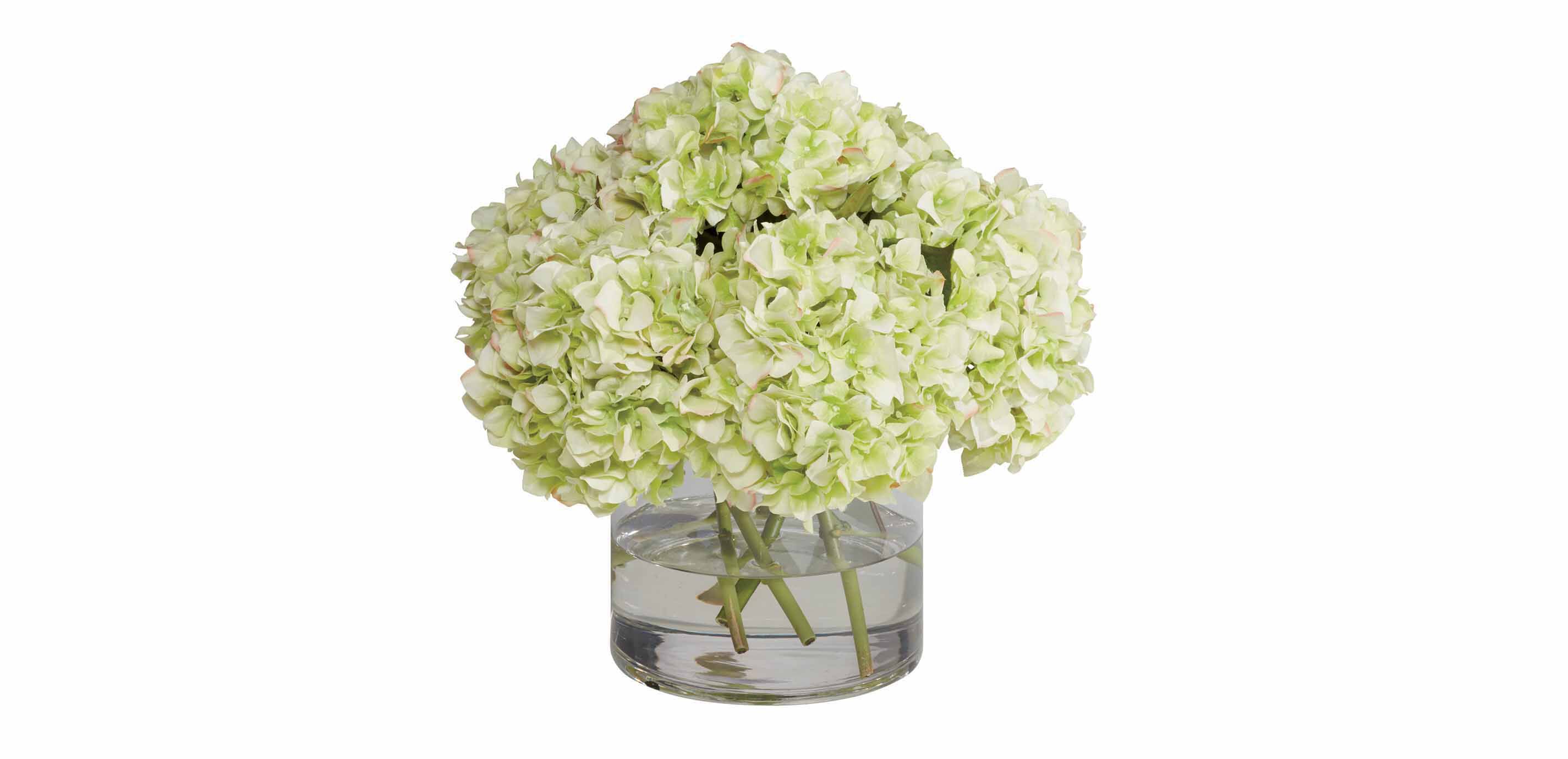 Green Hydrangea Mix in Vase, Real Touch