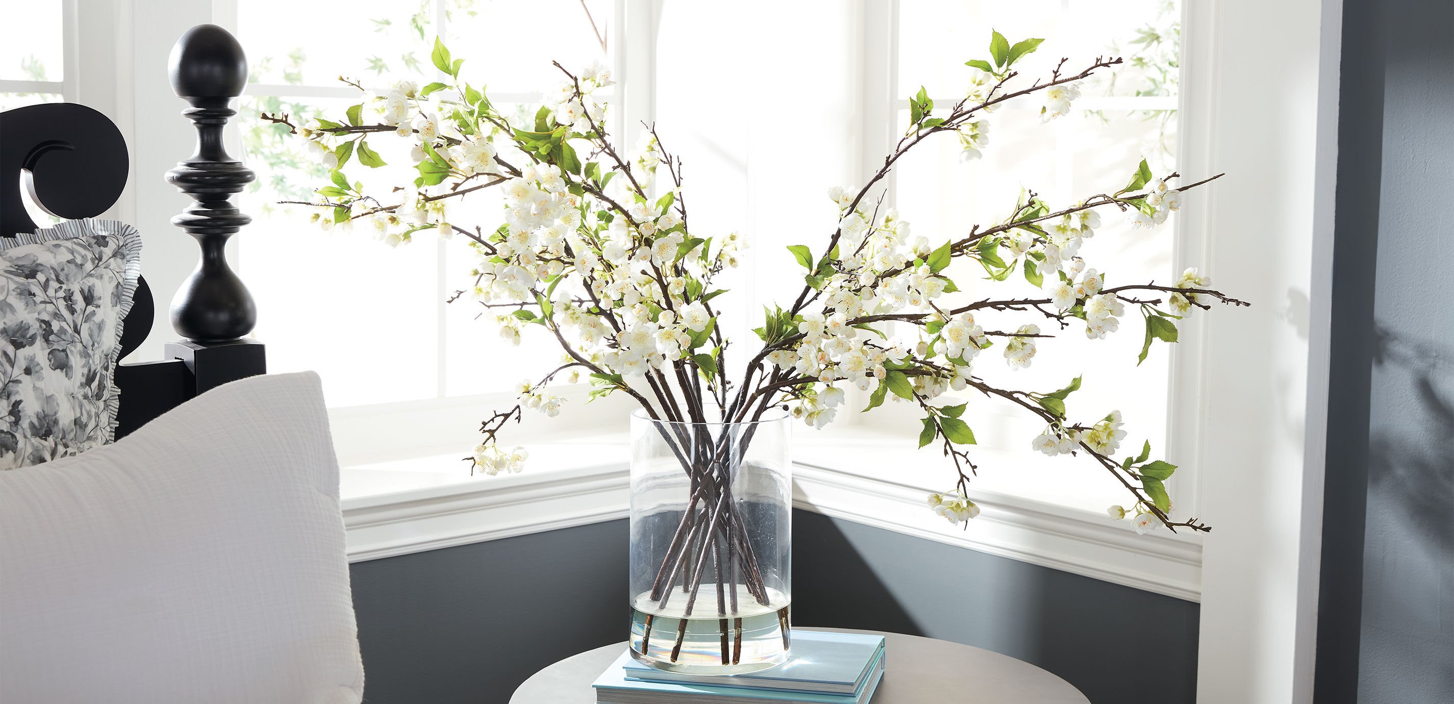 White Plum Blossom Arrangement in Tall Vase_9