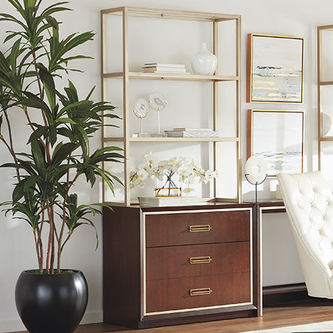 Faraday Classic Two-Drawer File Cabinet with Hutch Product Tile Hover Image 279206G