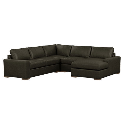 Conway Four-Piece Leather Sectional with Chaise image