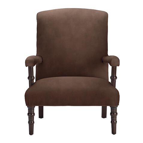 Chamberlain Scroll-Back Leather Accent Chair image