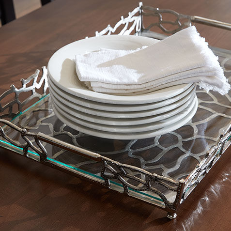 Rectangular Nickel Coral Tray Product Tile Hover Image 432503   NKL