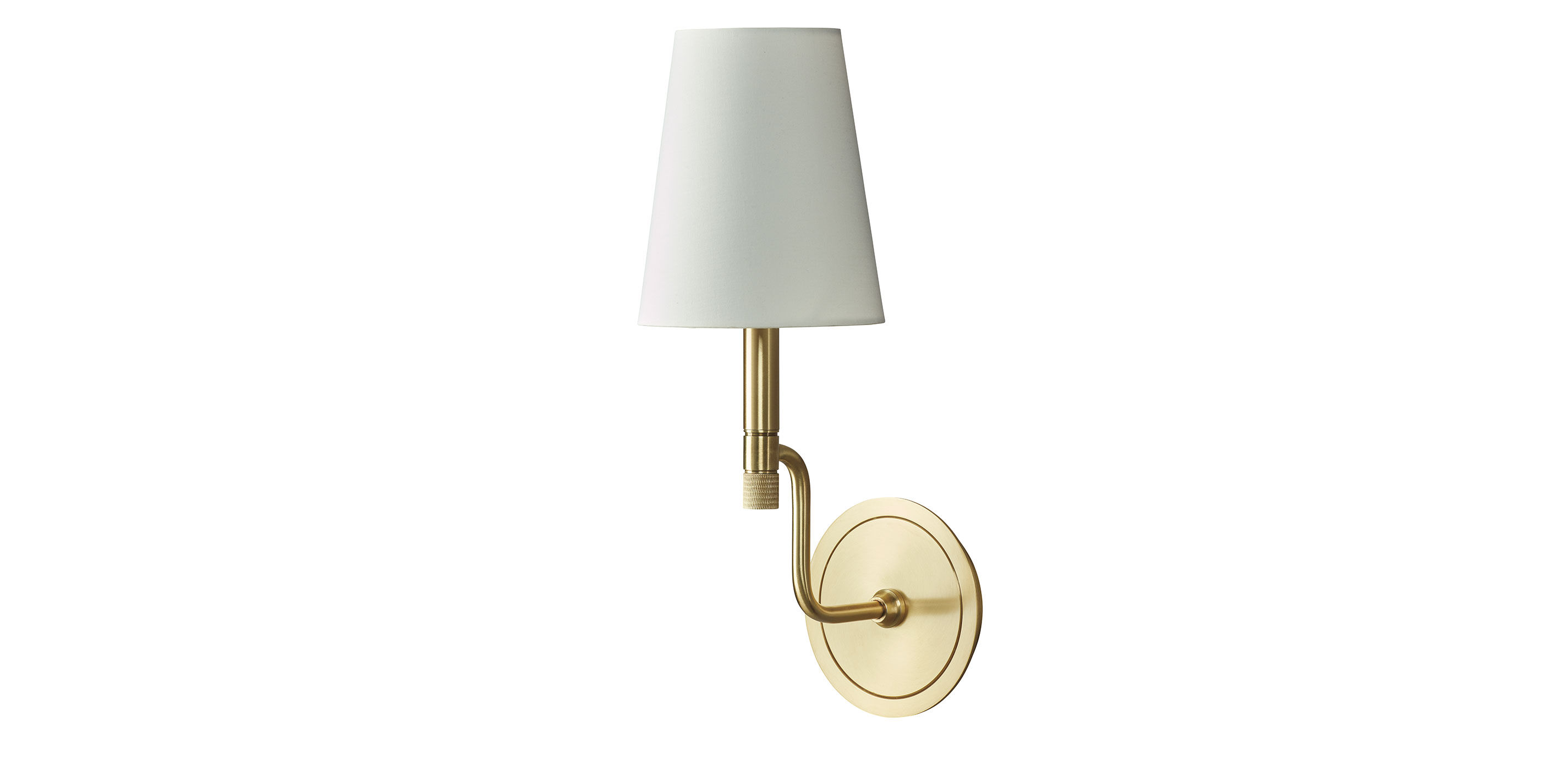 Turnbull Shaded Wall Sconce, Polished Brass