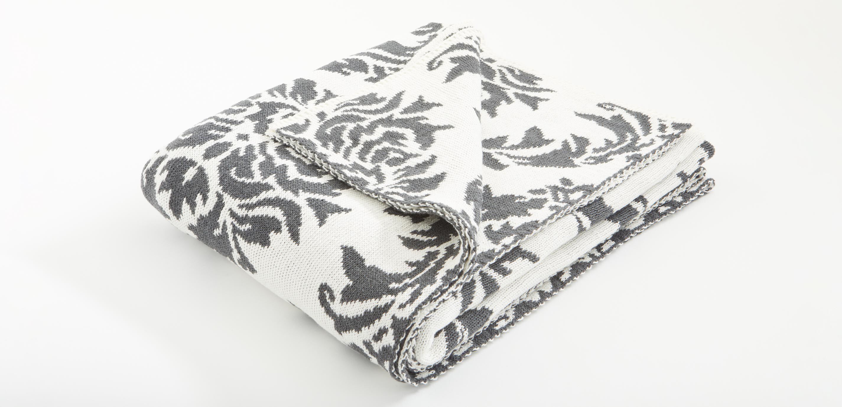 Recycled Cotton Damask Throw_1