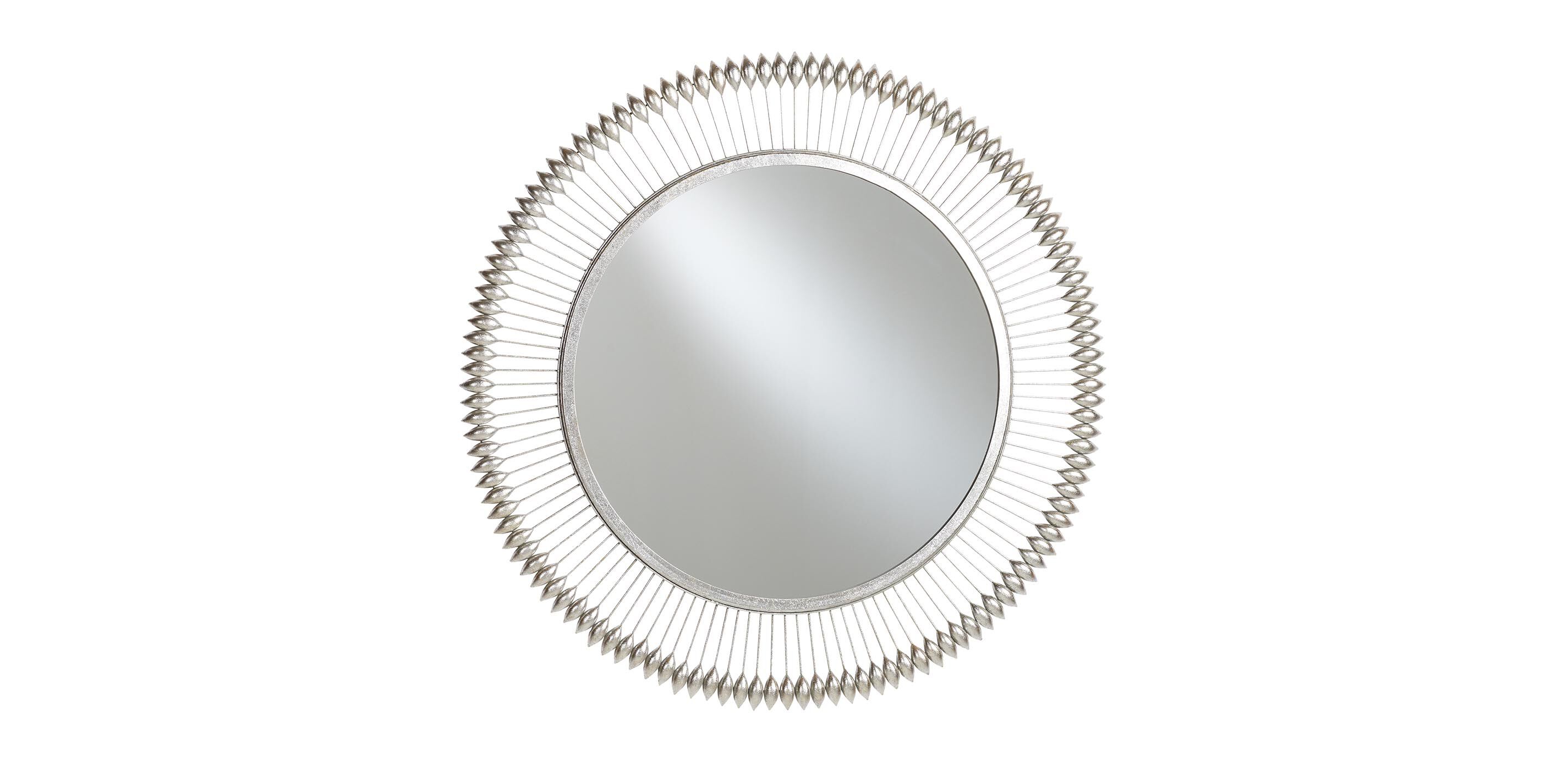 Silver Leaf Spindle Mirror