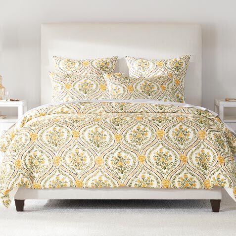 Gold Floral Duvet Cover and Shams Set image