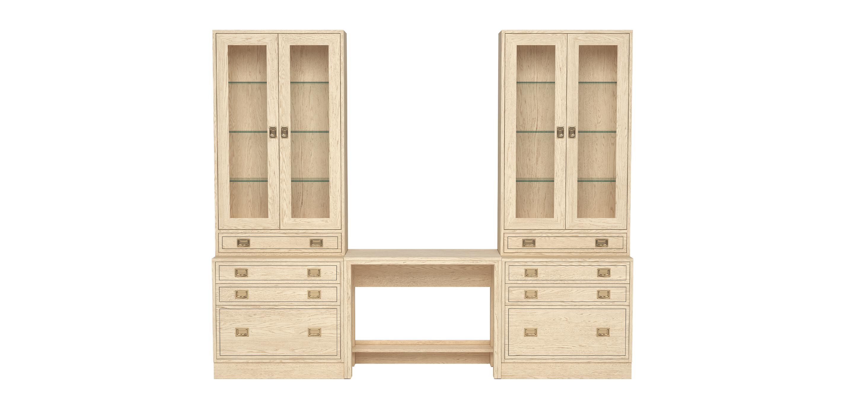 Callum Large Extended Bridge Desk, Glass Doors