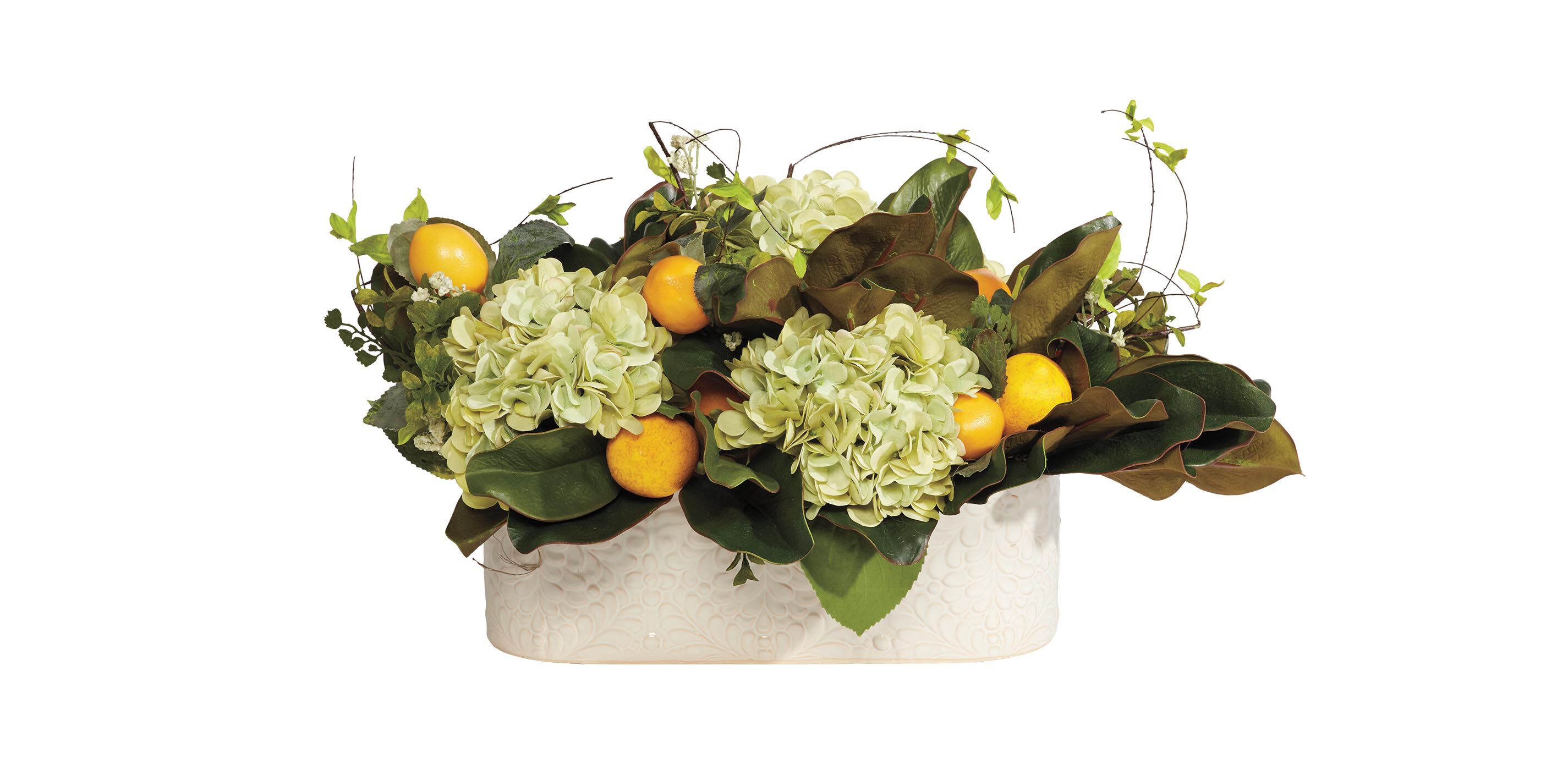 Hydrangeas and Lemons in Pot