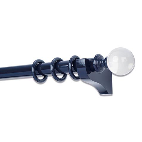 Painted Wood Drapery Hardware Set with Acrylic Ball Finial image