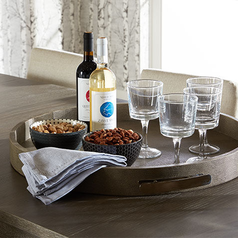 Embossed Round Leather Tray Product Tile Hover Image 432081