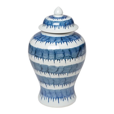 Dark Blue and White Drip Jar image