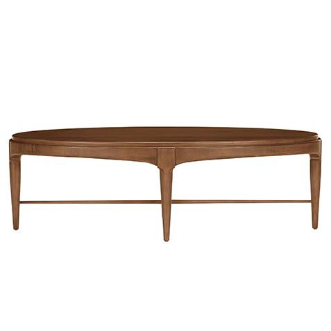 Draper Oval Wood Midcentury Coffee Table image