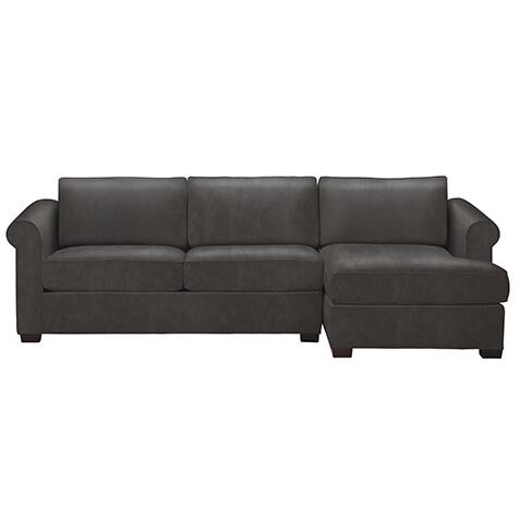 Spencer Roll-Arm Build-Your-Own Leather Sectional, 24"D image