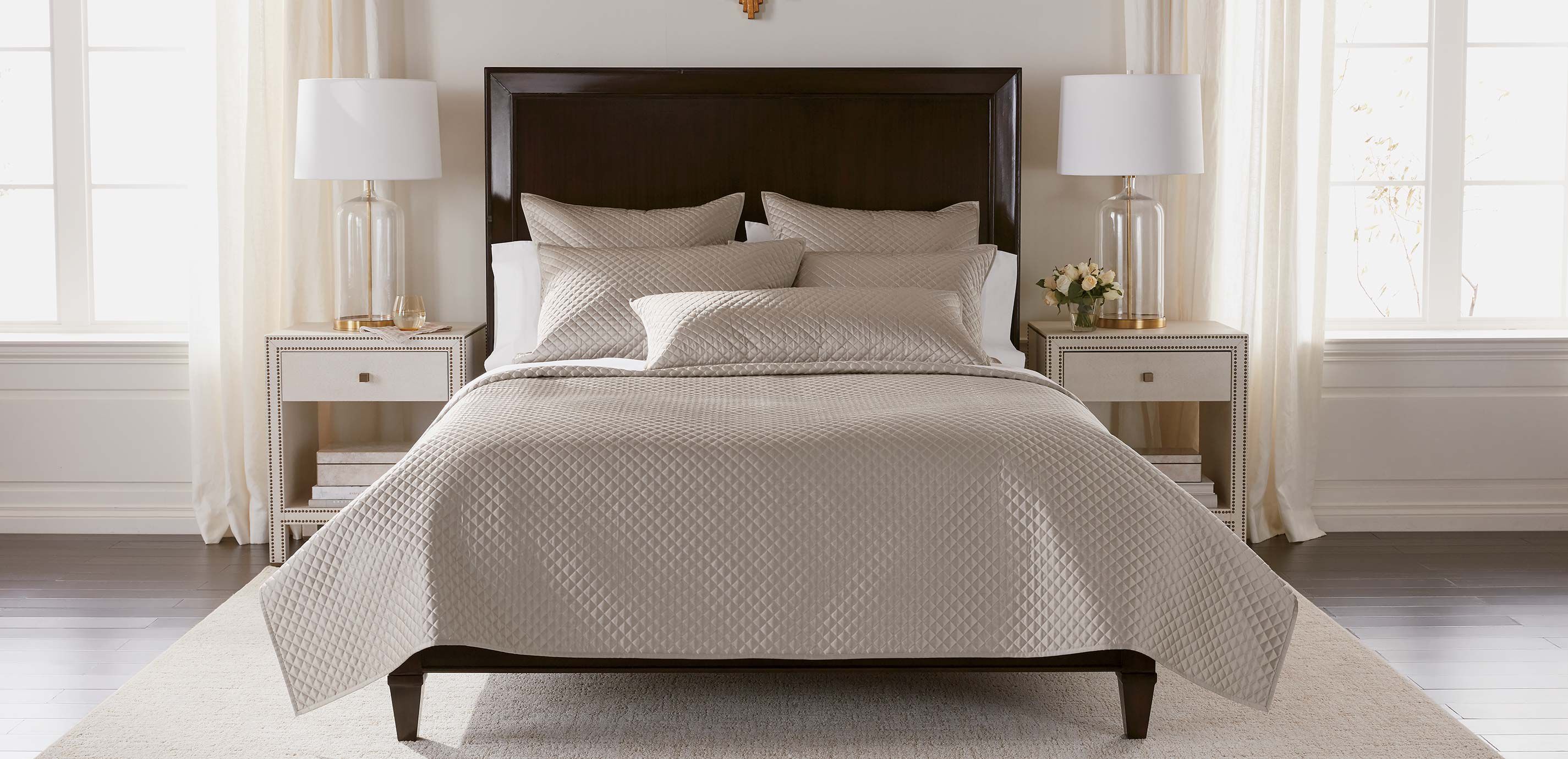 Salena Quilted Coverlet and Shams, Taupe