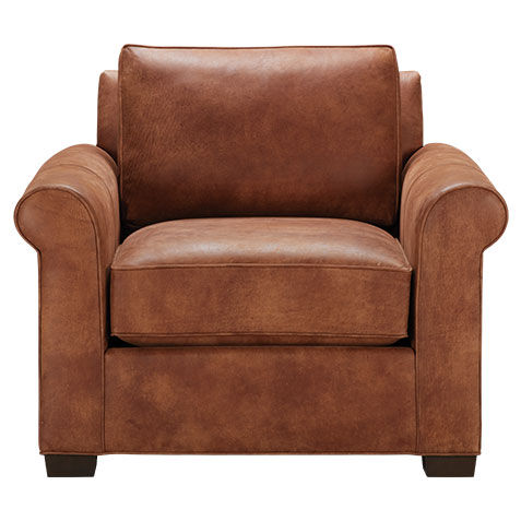 Spencer Roll-Arm Leather Chair image