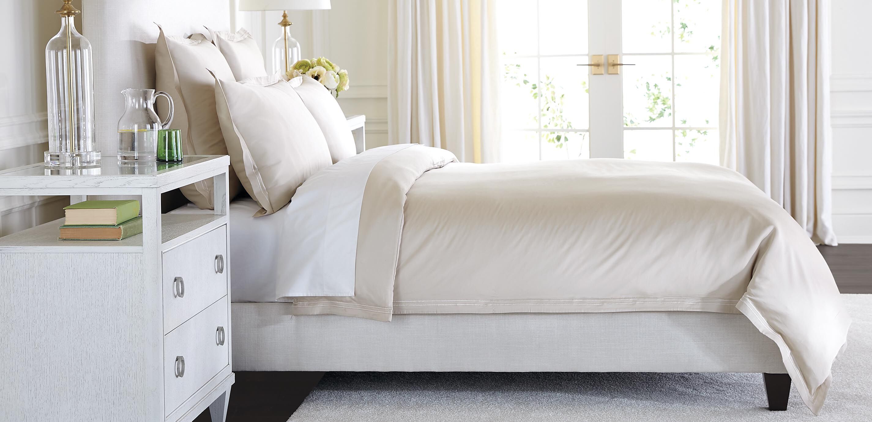 Solid Silk-Blend Duvet Cover and Shams Set_1