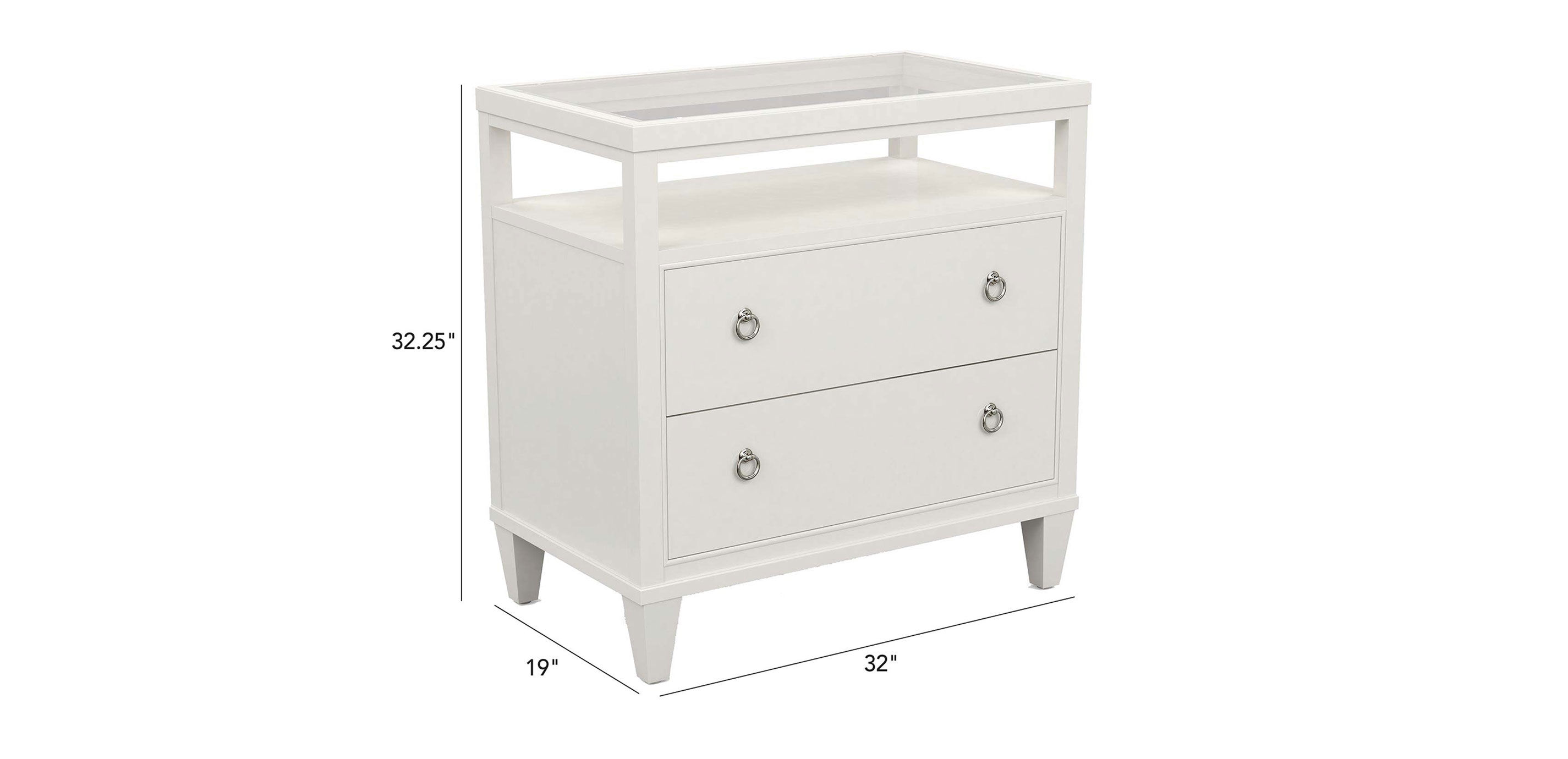 Heston GlassTop Night Table Ethan Allen GlassTop Night Tables