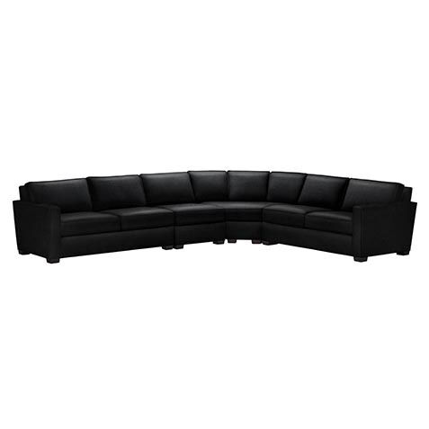 Spencer Track-Arm Leather Build-Your-Own Sectional, 26"D image