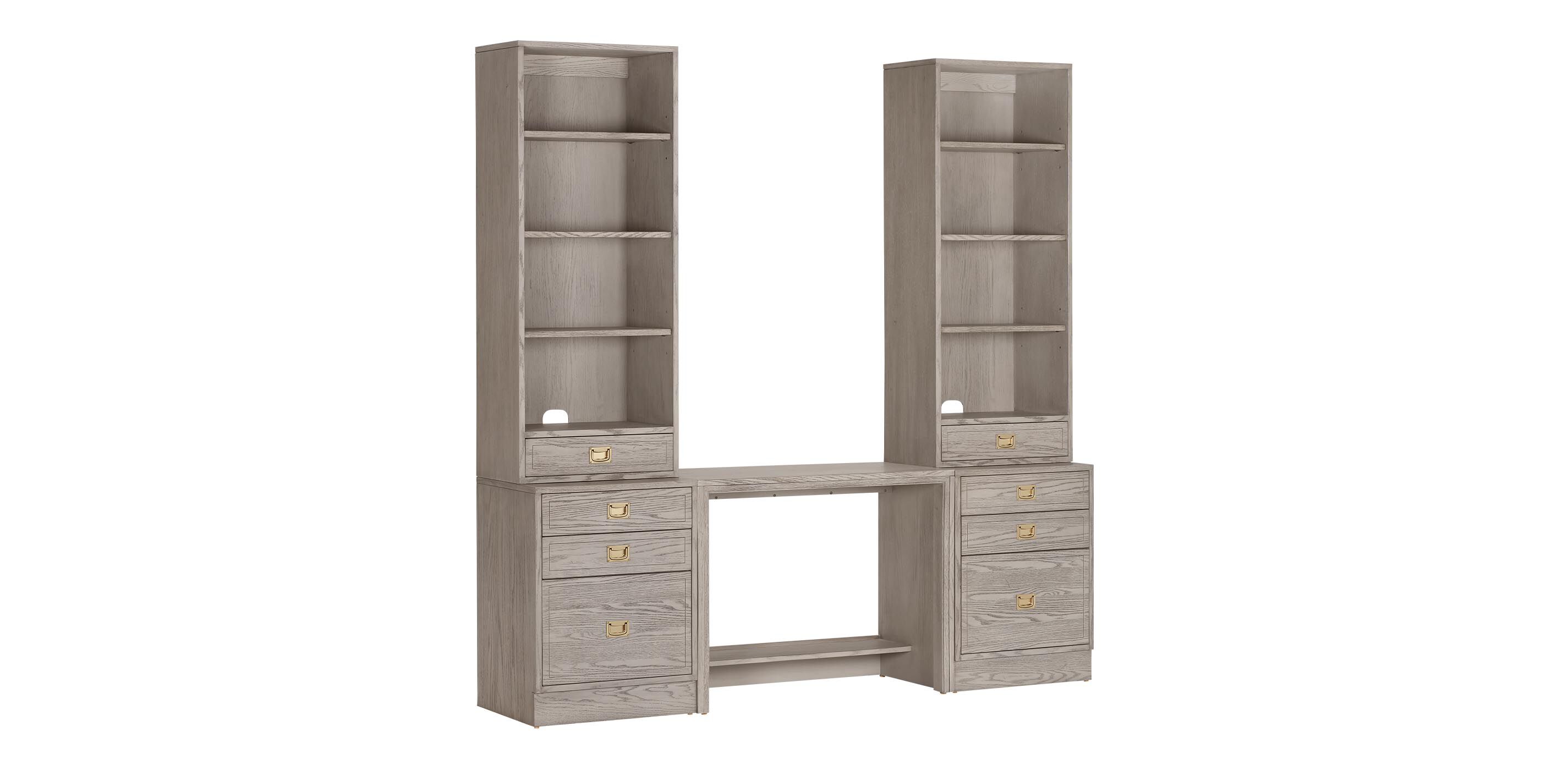 Callum Extended Bridge Desk Desk with Bookshelf Ethan Allen