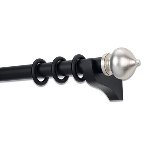 Drapery Hardware Set with Metallic Turnip End Cap Finial image