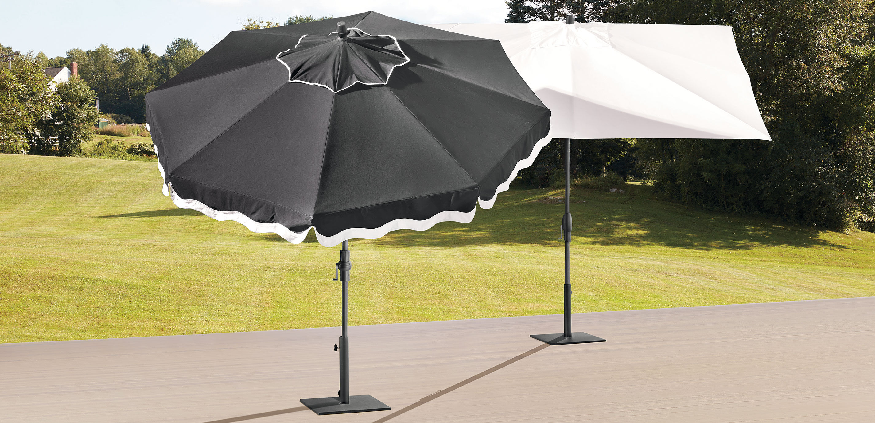 8'x10' Auto Tilt Umbrella Black Pole 