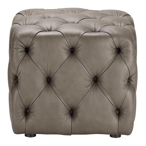 Callahan Tufted Leather Ottoman image