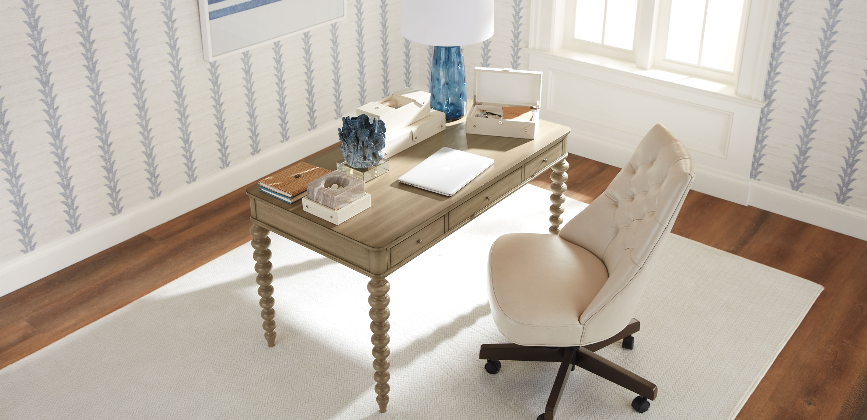 Custom Rounded-Corner Home Office Desk_4