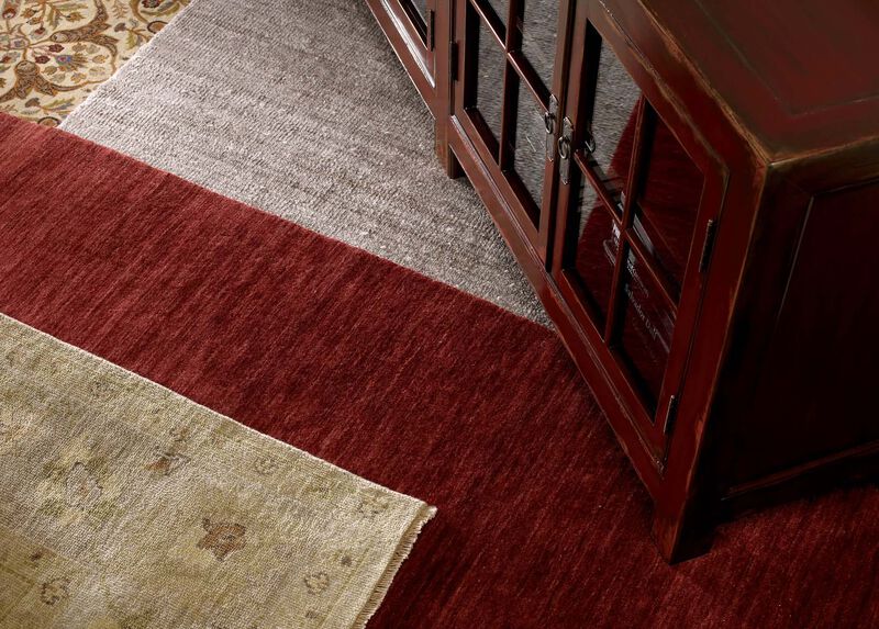 Loomed Wool Rug, Red Solid Rugs Ethan Allen