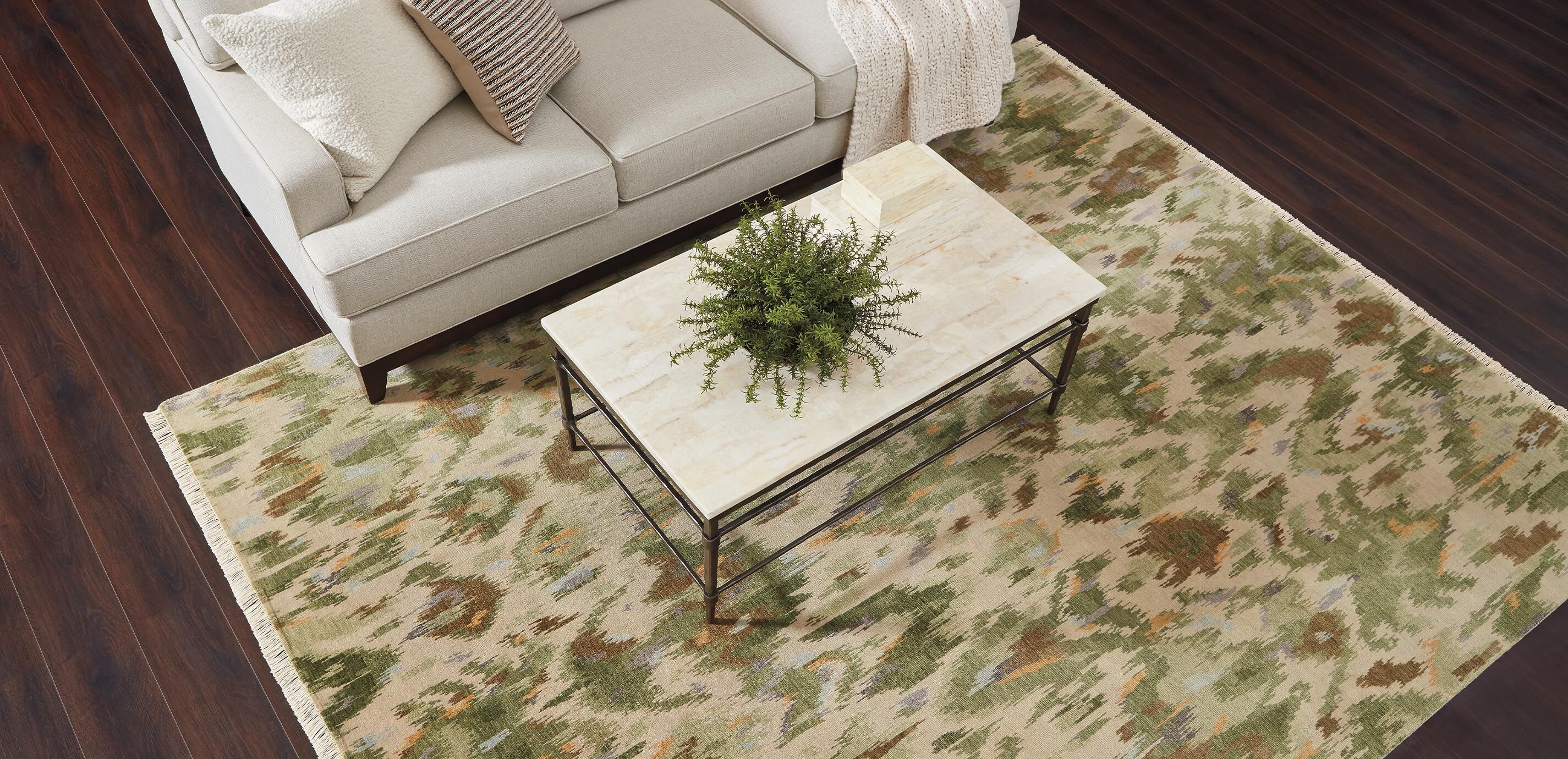 Nouveau Green Ikat Rug_7