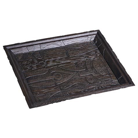 Carved Dark Wood Tray image 432508   BLK