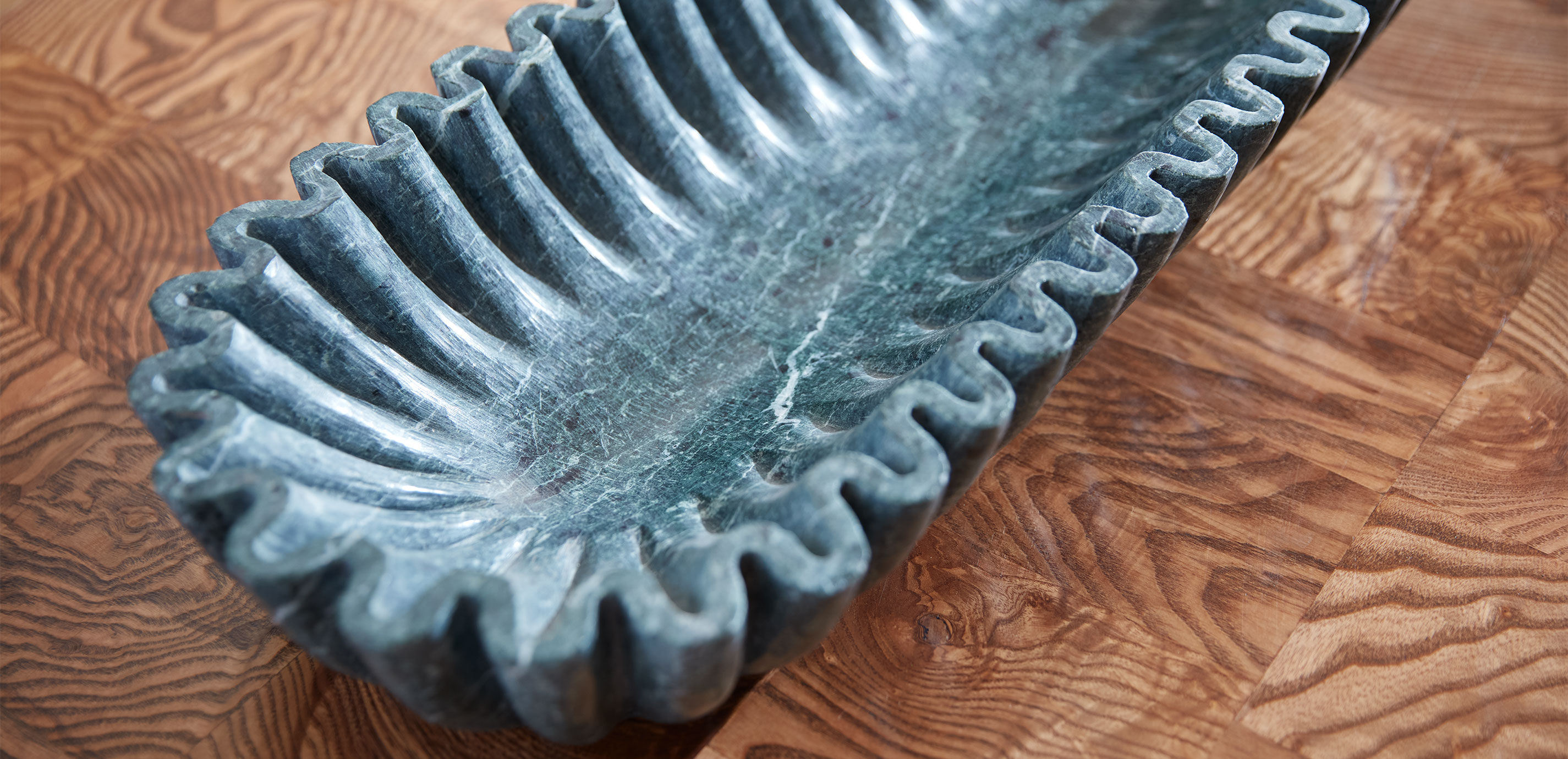 Green Linear Marble Bowl 