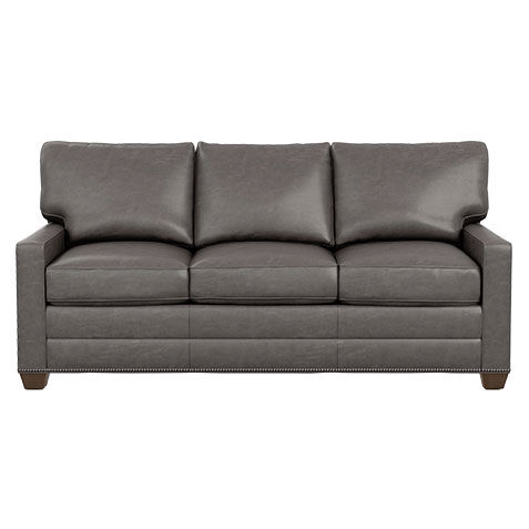 Bennett Track-Arm Leather Three-Seat Sofa image