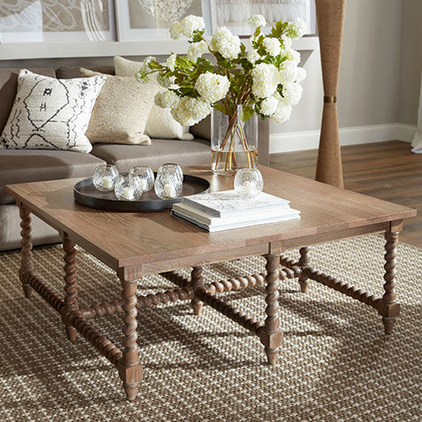 Madalynn Square Barley Twist Coffee Table Product Tile Hover Image C58200