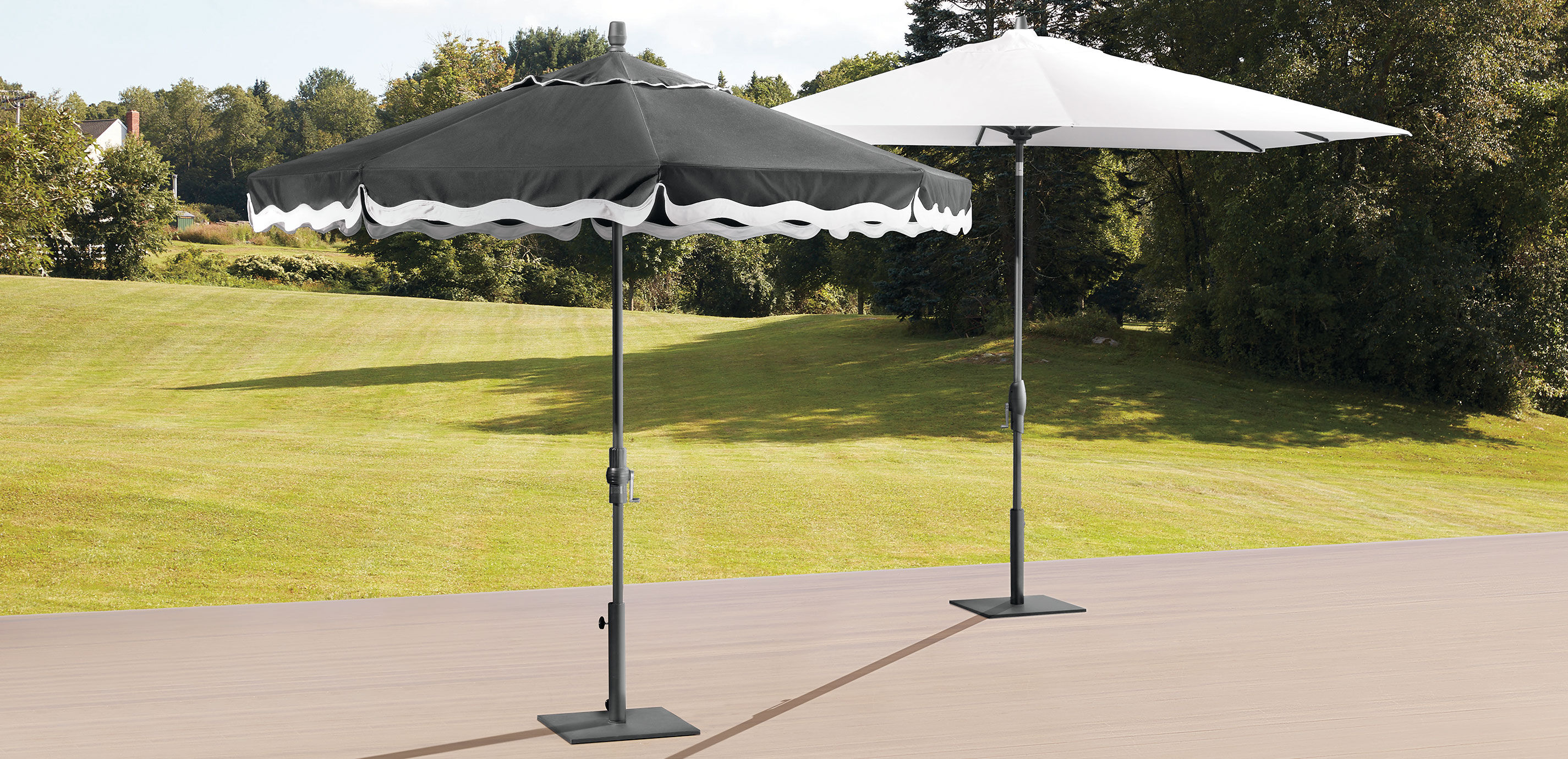 8'x10' Auto Tilt Umbrella Black Pole 
