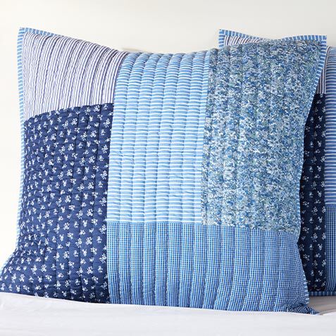 Mixed Patchwork Quilted Euro Sham image