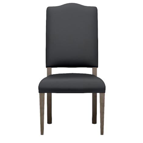 Hadley Leather Dining Side Chair: Serpentine Back, Tapered Leg image
