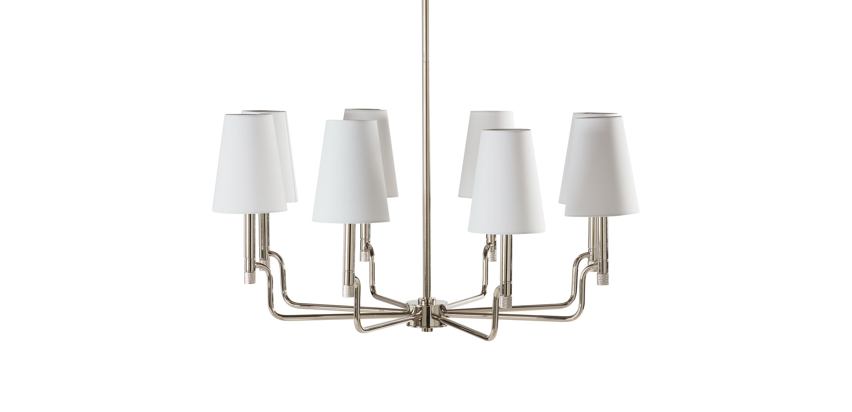 Turnbull Large Chandelier, Polished Nickel