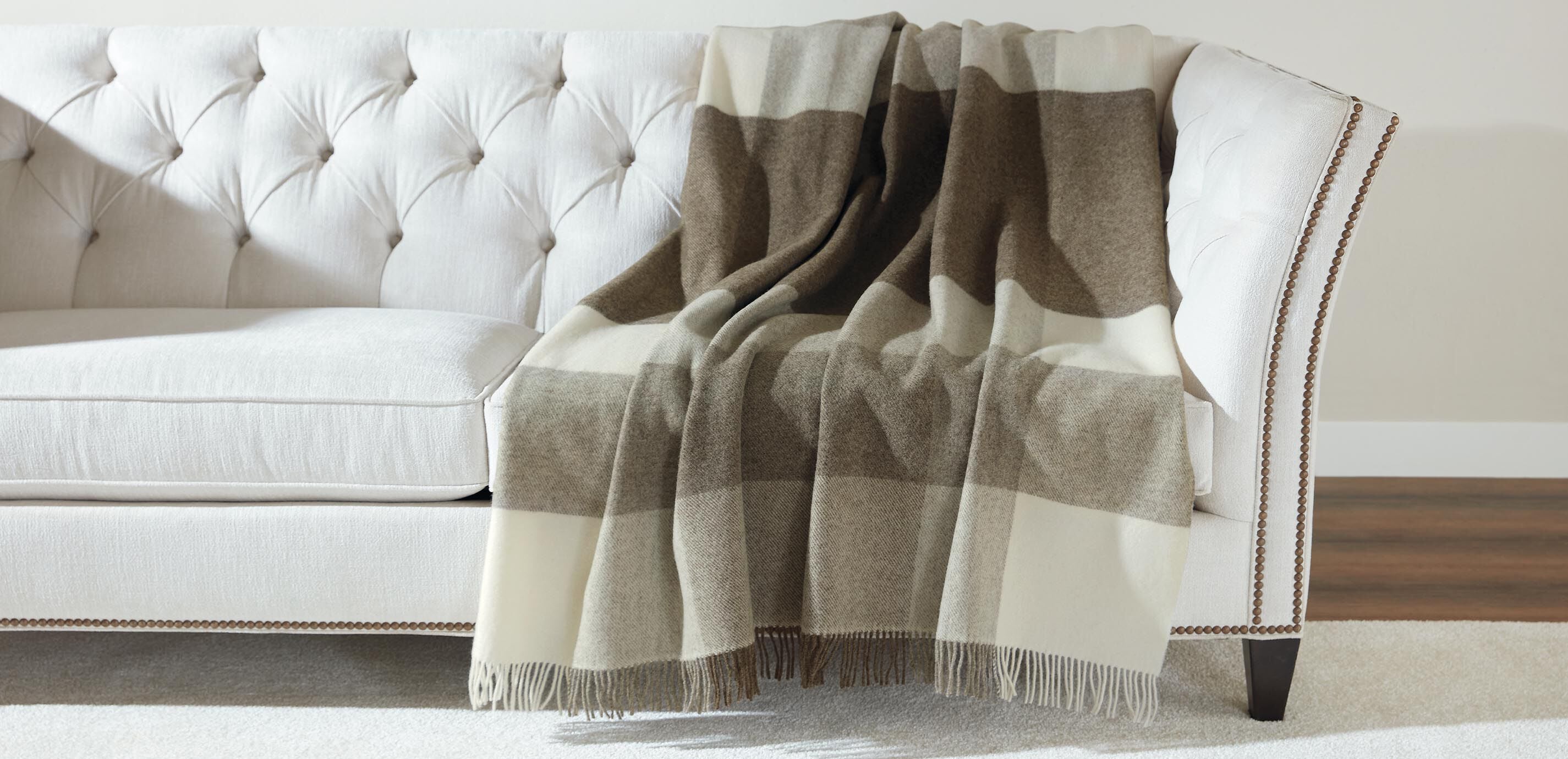 Merino Check Throw