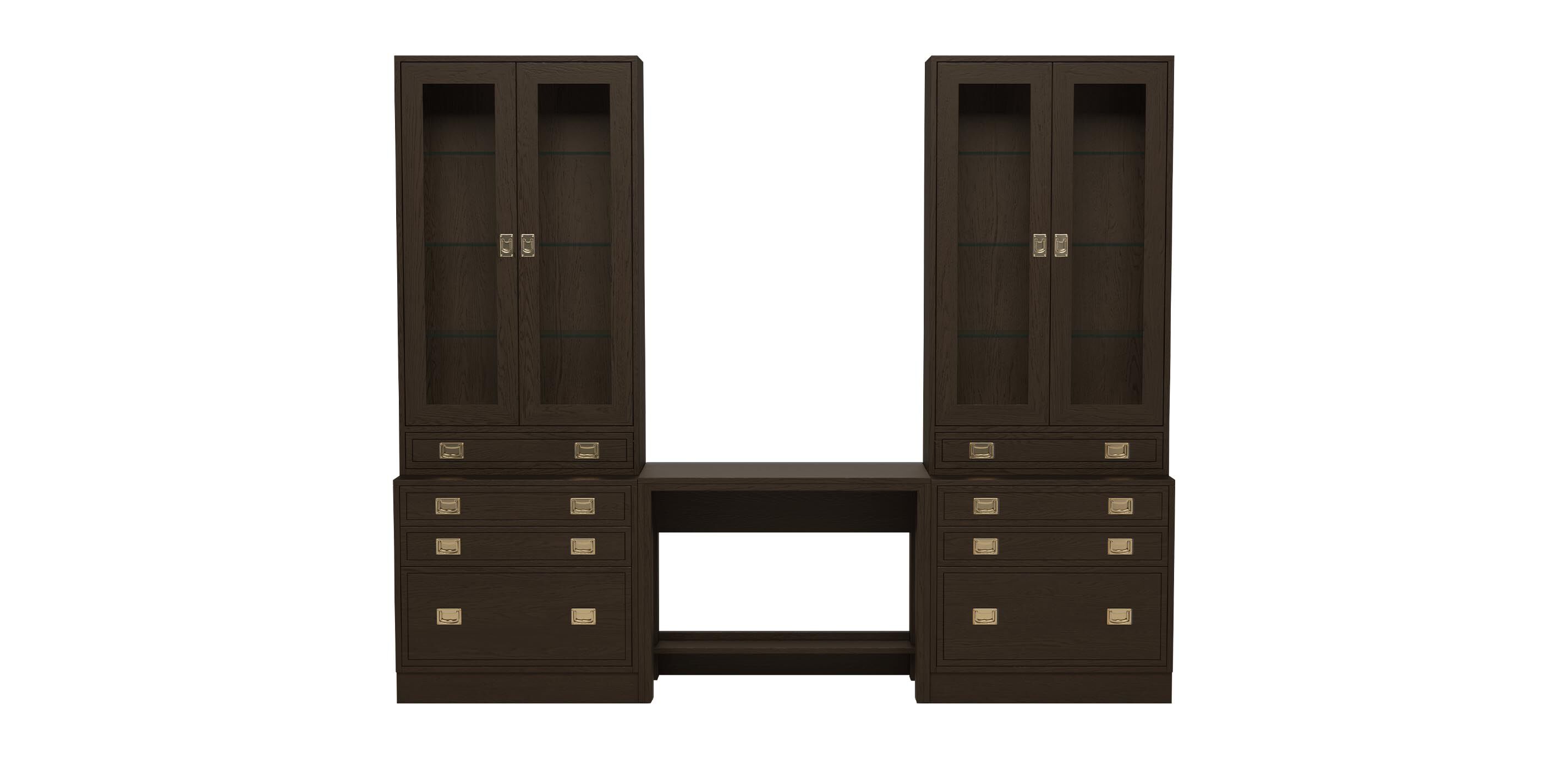 Callum Large Extended Bridge Desk, Glass Doors