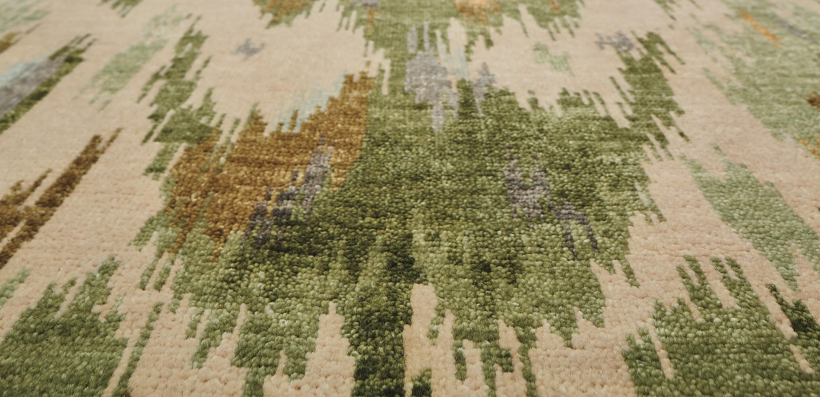 Nouveau Green Ikat Rug_5