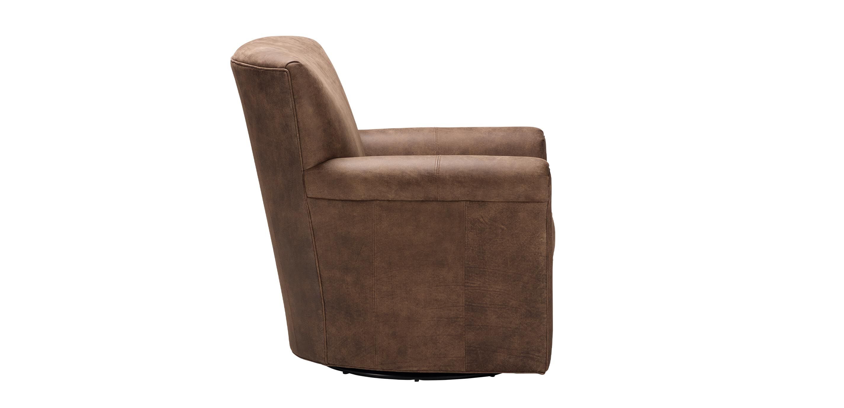 Turner Leather Roll-Arm Swivel Chair_2
