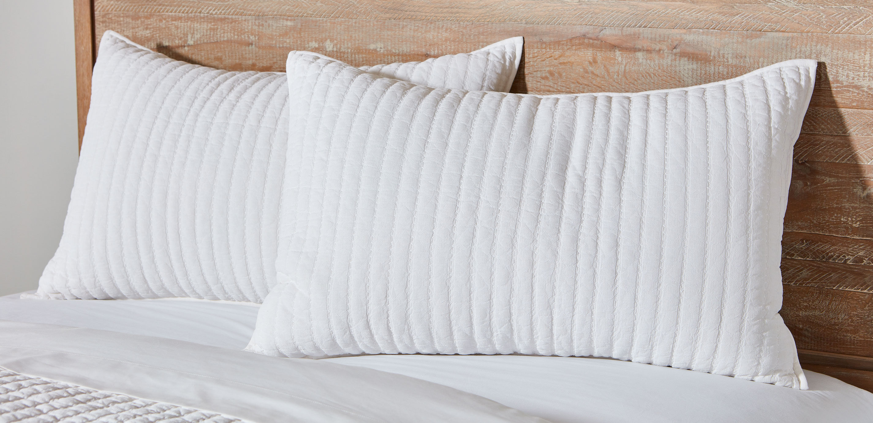 Garment-Dyed Quilted Sham with Channel Stitch