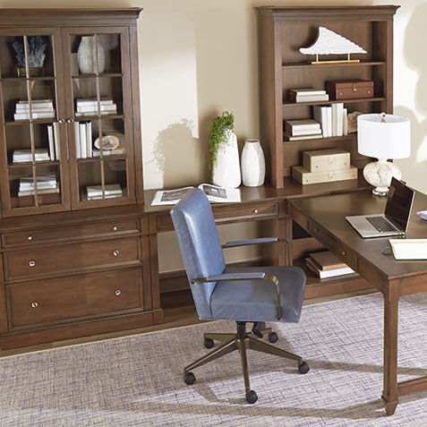 Continental Double Office Island with Bridge Desk Product Tile Hover Image 159030G