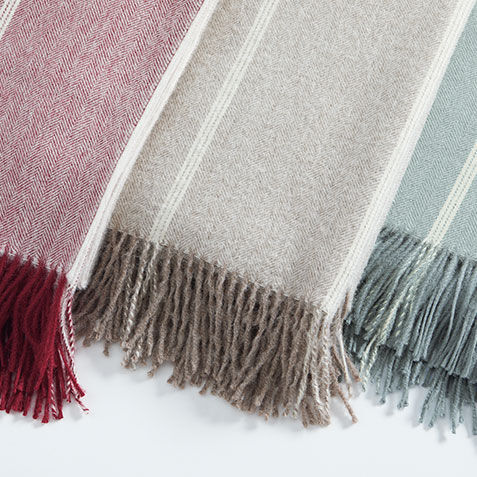 Herringbone Stripe Alpaca Throw Product Tile Hover Image 031677MST