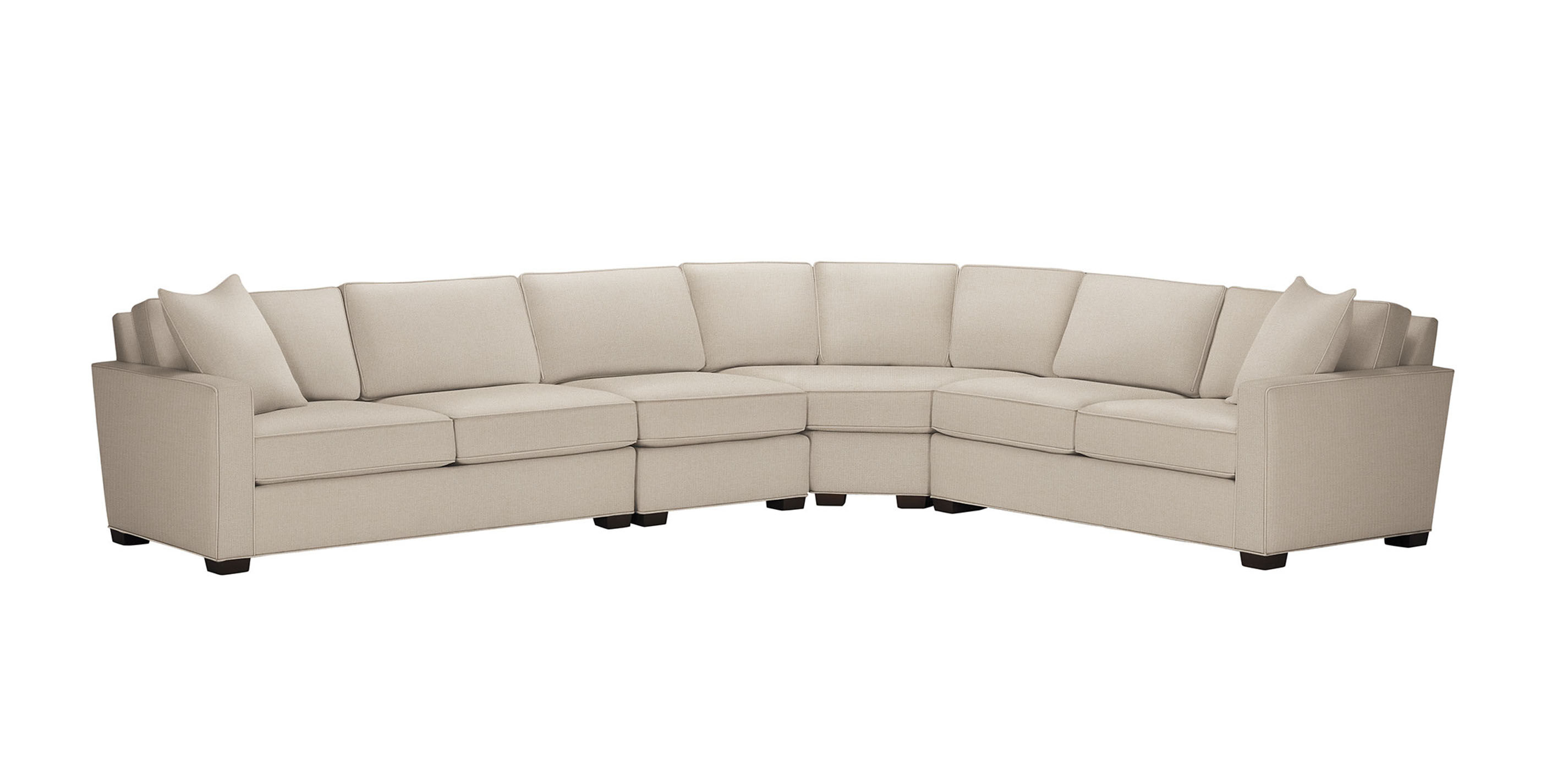 Spencer Track-Arm Four-Piece Sectional with Curved Wedge