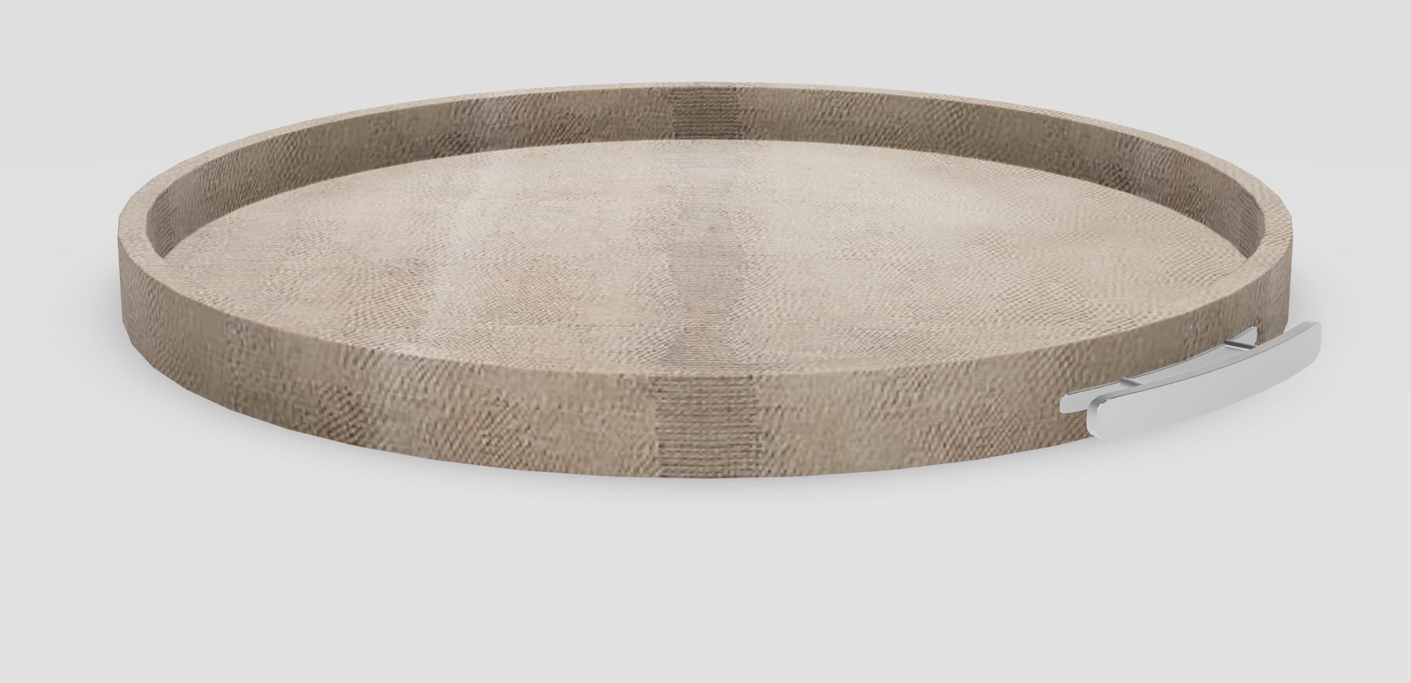 Embossed Round Leather Tray 1