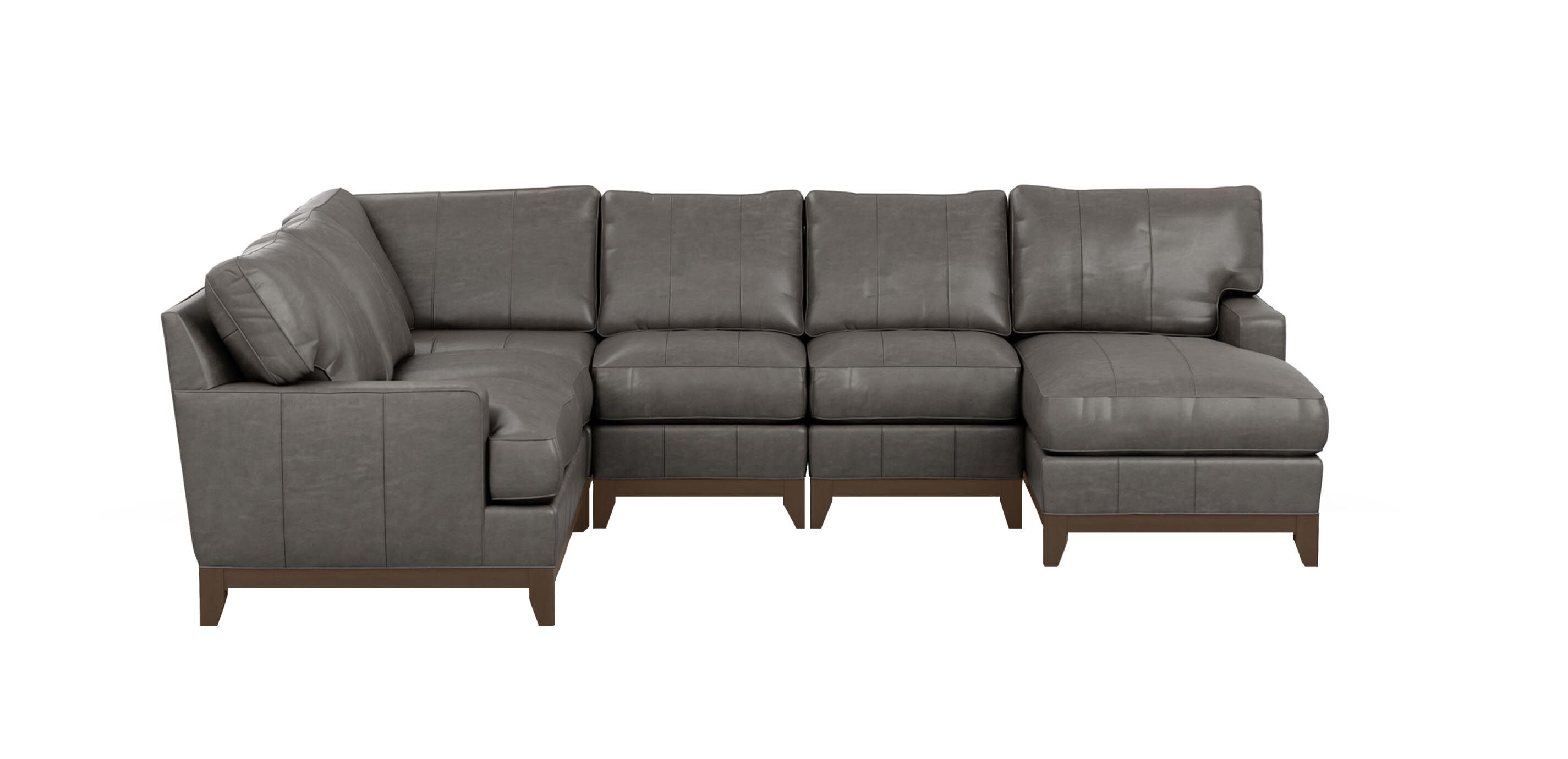 Arcata Five-Piece Leather Sectional with Chaise_3
